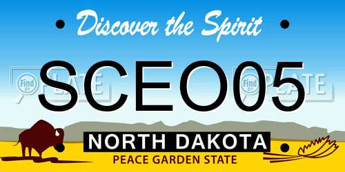 SCEO05 North Dakota License Plate