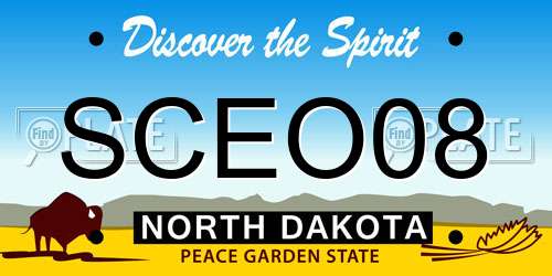 SCEO08 North Dakota License Plate