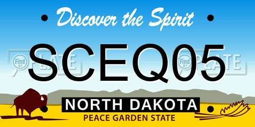 SCEQ05 North Dakota License Plate