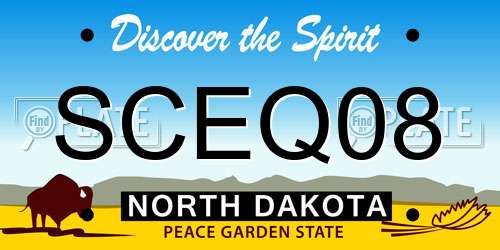 SCEQ08 North Dakota License Plate