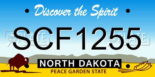 SCF1255 North Dakota License Plate