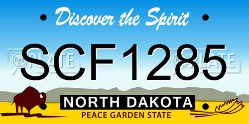 SCF1285 North Dakota License Plate