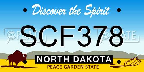 SCF378 North Dakota License Plate