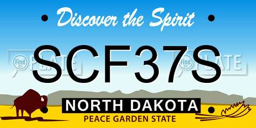 SCF37S North Dakota License Plate
