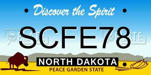 SCFE78 North Dakota License Plate