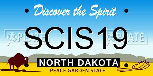 SCIS19 North Dakota License Plate