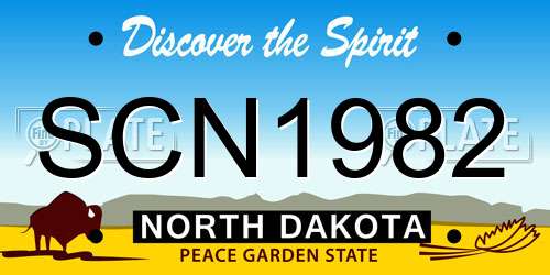 SCN1982 North Dakota License Plate