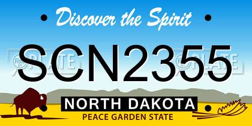 SCN2355 North Dakota License Plate