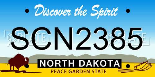 SCN2385 North Dakota License Plate