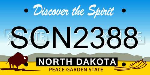 SCN2388 North Dakota License Plate