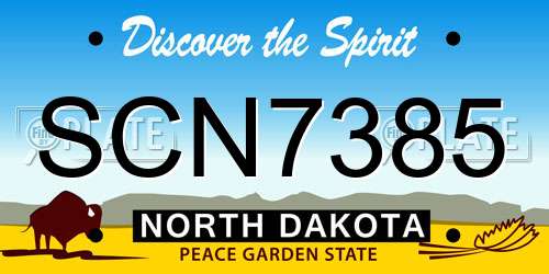 SCN7385 North Dakota License Plate
