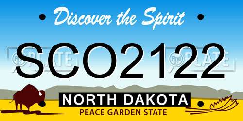 SCO2122 North Dakota License Plate