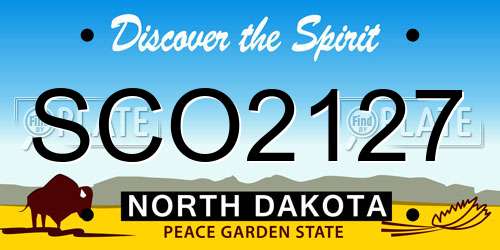 SCO2127 North Dakota License Plate
