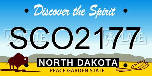 SCO2177 North Dakota License Plate
