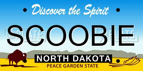 SCOOBIE North Dakota License Plate