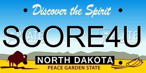 SCORE4U North Dakota License Plate