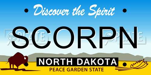 SCORPN North Dakota License Plate