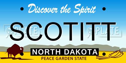 SCOTITT North Dakota License Plate