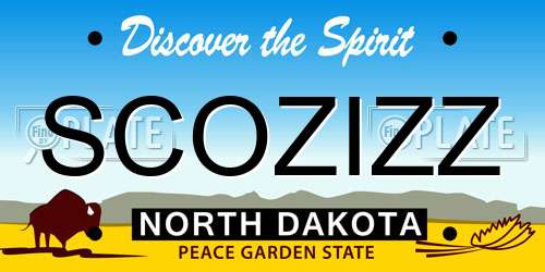 SCOZIZZ North Dakota License Plate