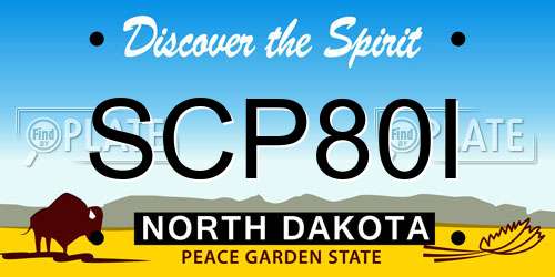 SCP80I North Dakota License Plate