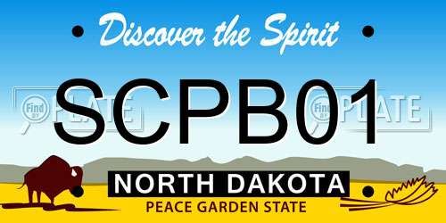 SCPB01 North Dakota License Plate