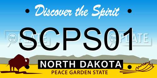 SCPS01 North Dakota License Plate