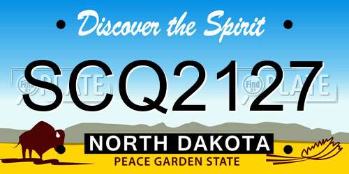 SCQ2127 North Dakota License Plate