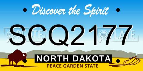 SCQ2177 North Dakota License Plate