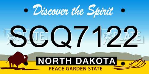 SCQ7122 North Dakota License Plate