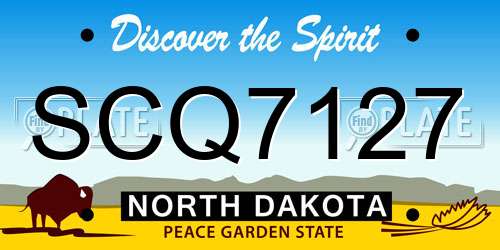 SCQ7127 North Dakota License Plate