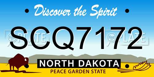 SCQ7172 North Dakota License Plate