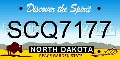 SCQ7177 North Dakota License Plate