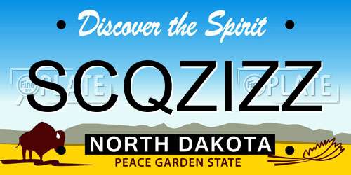 SCQZIZZ North Dakota License Plate