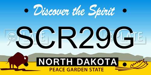 SCR29G North Dakota License Plate