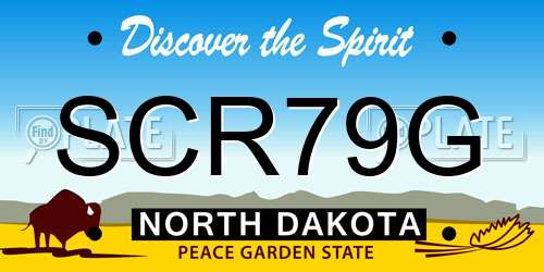 SCR79G North Dakota License Plate