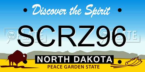 SCRZ96 North Dakota License Plate