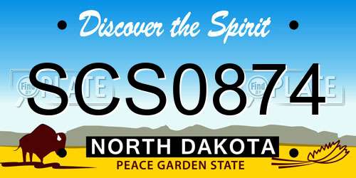 SCS0874 North Dakota License Plate