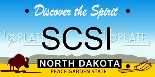 SCSI North Dakota License Plate