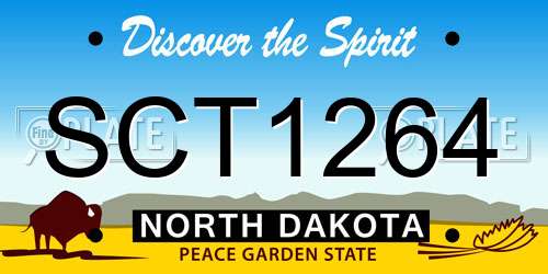 SCT1264 North Dakota License Plate