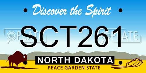 SCT261 North Dakota License Plate