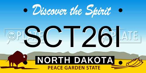 SCT26I North Dakota License Plate