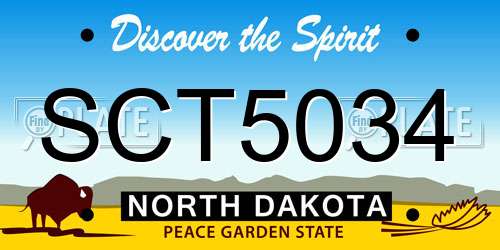 SCT5034 North Dakota License Plate