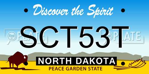 SCT53T North Dakota License Plate