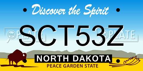 SCT53Z North Dakota License Plate