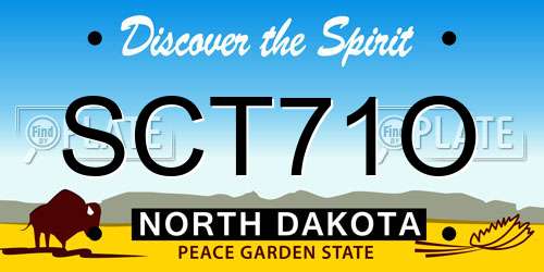 SCT71O North Dakota License Plate