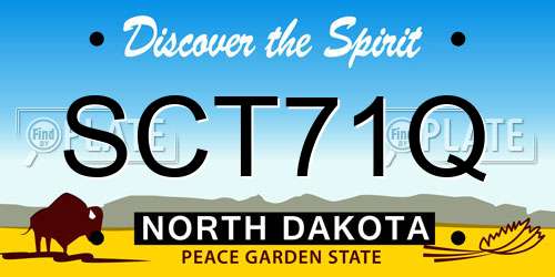 SCT71Q North Dakota License Plate