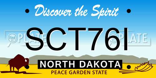 SCT76I North Dakota License Plate