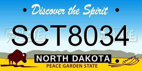 SCT8034 North Dakota License Plate