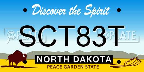 SCT83T North Dakota License Plate