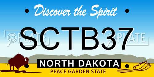 SCTB37 North Dakota License Plate
